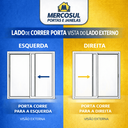 Ver imagem 4 de Porta de Correr Aço Branco 02 Folhas C/postigo e Grade Quadriculada Gold