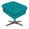Kit Poltrona, Namoradeira e Puff Mariana Base Giratória de Metal Suede Azul Turquesa - Amarena Móvei - 4