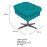 Kit Poltrona, Namoradeira e Puff Mariana Base Giratória de Metal Suede Azul Turquesa - Amarena Móvei - 7