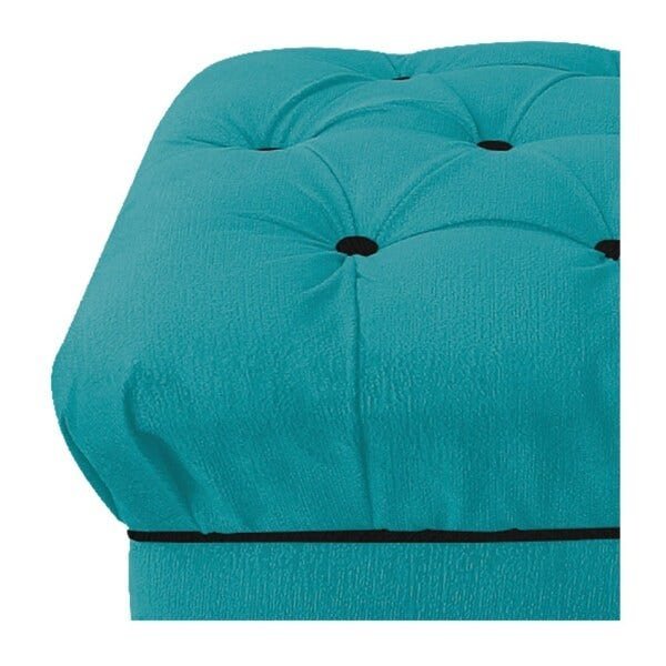Kit Poltrona, Namoradeira e Puff Mariana Base Giratória de Metal Suede Azul Turquesa - Amarena Móvei - 12