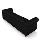 Ver imagem 7 de Sofá Living Sala de Estar Stanford Chesterfield 3 Lugares 240cm Pés de Madeira Couro Preto Brilho G5