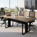 Ver imagem 1 de Mesa de Escritório Industrial 200cm x 90cm Pé Metal Mb Pr F5 Cor:Macadâmia com Preto