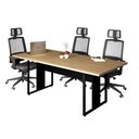 Ver mais imagens de Mesa de Escritório Industrial 200cm X 90cm Pé Metal Mb Pr F5 Cor:macadâmia com Preto