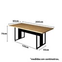 Ver imagem 6 de Mesa de Escritório Industrial 200cm x 90cm Pé Metal Mb Pr F5 Cor:Macadâmia com Preto