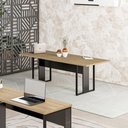 Ver imagem 7 de Mesa de Escritório Industrial 200cm x 90cm Pé Metal Mb Pr F5 Cor:Macadâmia com Preto