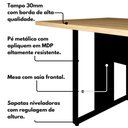 Ver imagem 3 de Mesa de Escritório Industrial 200cm x 90cm Pé Metal Mb Pr F5 Cor:Macadâmia com Preto