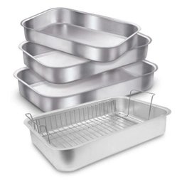 4 Assadeiras Alumínio Polido Com 1 Grelha Begônia - 1