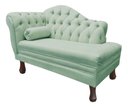 Ver imagem 3 de Recamier Divã Larissa 1,20cm Direito Sala Veludo:Acqua/Liso