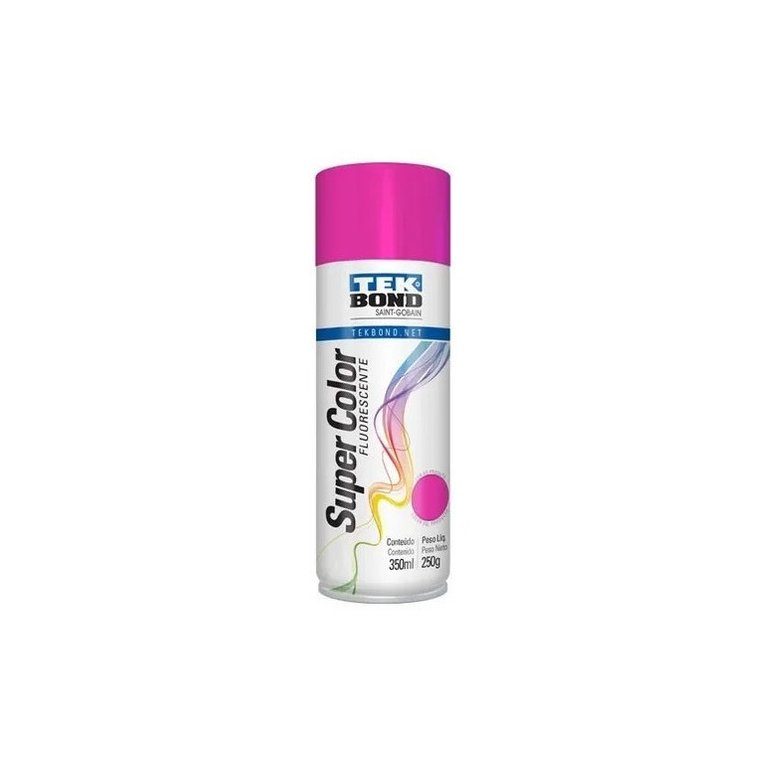 Tinta Spray Fluorescente Rosa 350ml /250g - Tekbond