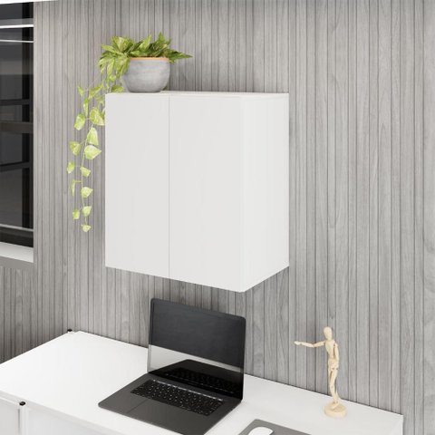 Armário Aéreo Escritório 60cm X 36cm 2 Portas F5 Office Cor:branco