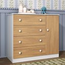 Ver imagem 1 de Cômoda Infantil 95cm 1 Porta e 4 Gavetas Encanto Multimóveis Mp4449 Branco/madeirado