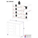 Ver imagem 4 de Cômoda Infantil 95cm 1 Porta e 4 Gavetas Encanto Multimóveis Mp4449 Branco/madeirado