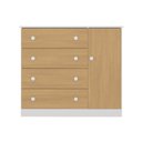Ver imagem 7 de Cômoda Infantil 95cm 1 Porta e 4 Gavetas Encanto Multimóveis Mp4449 Branco/madeirado