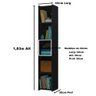 Estante para livros Malasia Preto 4 Prateleiras Casa Mobilia - 3