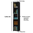 Ver imagem 3 de Estante para livros Malasia Preto 4 Prateleiras Casa Mobilia