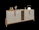 Ver imagem 2 de Buffet 4 Portas C/ Prateleiras Luna 1,90 Off-white/cedro
