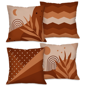 Kit com 4 Capas para Almofadas Decorativas Terracota