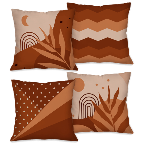 Kit com 4 Capas para Almofadas Decorativas Terracota