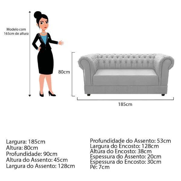 Kit 02 Poltronas e Namoradeira Chesterfield Ana Corano Branco - ADJ Decor - 5