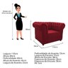 Kit 2 Poltronas e Namoradeira Chesterfield Ana Suede Vermelho - 4