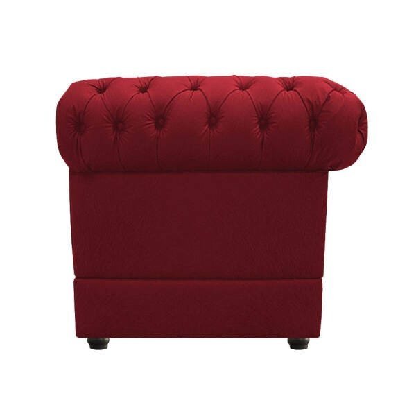 Kit 2 Poltronas e Namoradeira Chesterfield Ana Suede Vermelho - 7