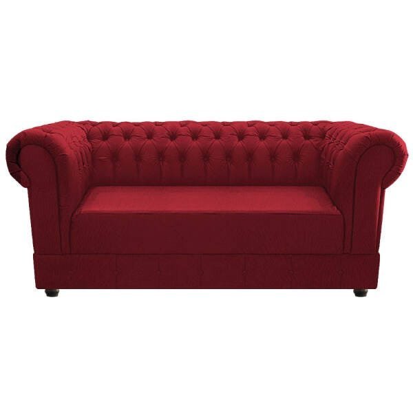 Kit 2 Poltronas e Namoradeira Chesterfield Ana Suede Vermelho - 3