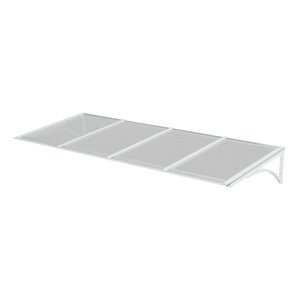 Toldo Fixo Policarbonato Alveolar Cristal - 2,50m X 1,00m - Estrutura Branca