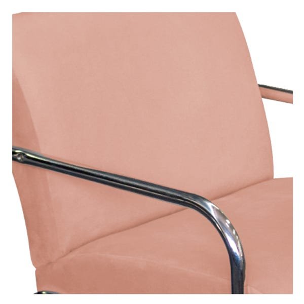Poltrona Decorativa Sara Pés Cromado Suede Rosê - ADJ Decor - 6