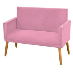 Poltrona 2 Lugares Simples para Sala Decorativa Suede Rosa - 2