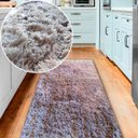 Ver imagem 2 de Tapete Passadeira Felpudo Macio e Fofinho Cinza Universal para Cozinha, Sala e Corredor Casa Dona