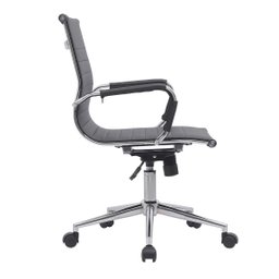 Kit 8 Cadeiras de Escritório Diretor Eames em Couro - Preta - 4