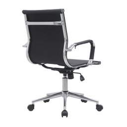 Kit 8 Cadeiras de Escritório Diretor Eames em Couro - Preta - 5