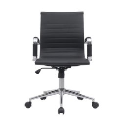 Kit 8 Cadeiras de Escritório Diretor Eames em Couro - Preta - 3