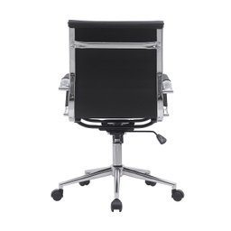 Kit 8 Cadeiras de Escritório Diretor Eames em Couro - Preta - 6