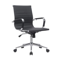 Kit 8 Cadeiras de Escritório Diretor Eames em Couro - Preta - 2
