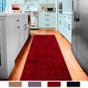 Ver imagem 1 de Tapete Passadeira Felpudo Macio e Fofinho Vermelho Universal para Cozinha, Sala e Corredor Casa Dona