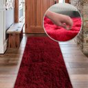 Ver imagem 3 de Tapete Passadeira Felpudo Macio e Fofinho Vermelho Universal para Cozinha, Sala e Corredor Casa Dona
