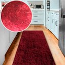Ver imagem 2 de Tapete Passadeira Felpudo Macio e Fofinho Vermelho Universal para Cozinha, Sala e Corredor Casa Dona
