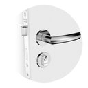 Ver imagem 1 de Fechadura Jurerê Externa Canto Redondo Roseta Redonda Escovada 40mm Soprano