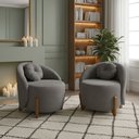 Ver imagem 2 de Kit 02 Poltronas Orgânicas Curvas Amsterdã Boucle Cinza - Montanari's Decor