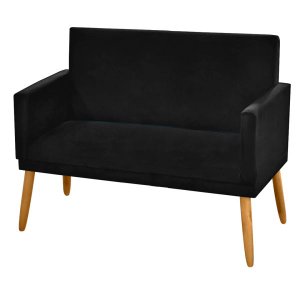 Sofá Poltrona para Sala de Espera 2 Lugares Corino Preto
