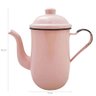 Bule Café Esmaltado 1,25 Litros e 12 Xícaras 70ml Tradicional Rosa - 4