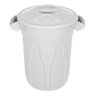 Cesto Balde Plástico 40 Litros Com Tampa - Branco - 1