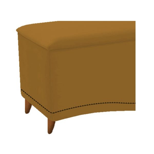 Kit Cabeceira e Calçadeira Yasmim 160 cm Queen Size Suede Mostarda - ADJ Decor - 8