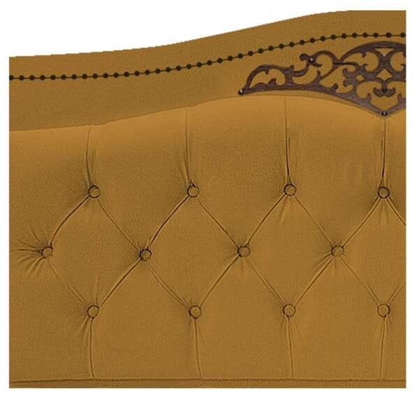 Kit Cabeceira e Calçadeira Yasmim 160 cm Queen Size Suede Mostarda - ADJ Decor - 6