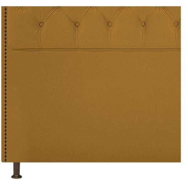 Kit Cabeceira e Calçadeira Yasmim 160 cm Queen Size Suede Mostarda - ADJ Decor - 7