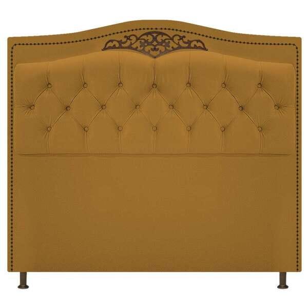 Kit Cabeceira e Calçadeira Yasmim 160 cm Queen Size Suede Mostarda - ADJ Decor - 2