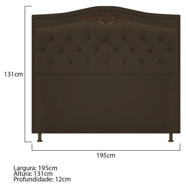 Kit Cabeceira e Calçadeira Yasmim 195 cm King Size Corano Marrom - ADJ Decor - 4
