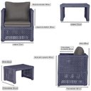 Ver imagem 2 de Mesa e 4 Poltronas Madri Corda Náutica Estofado 11 Trama Azul