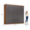 Ver imagem 4 de Guarda Roupa Casal Havana Master 8.6 8 Portas - Jequitiba / Grafite